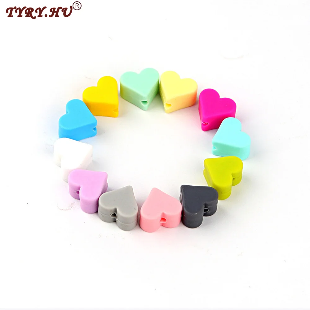 TYRY.HU Safety Food Grade Silicone Heart Beads 15mm 20PC Baby Teething Silicone Beads Best Infant Nursing Pacifier Accessoires
TYRY.HU Safety Food Grade Silicone Heart Beads 15mm 20PC Baby Teething Silicone Beads Best Infant Nursing Pacifier Accessoires
