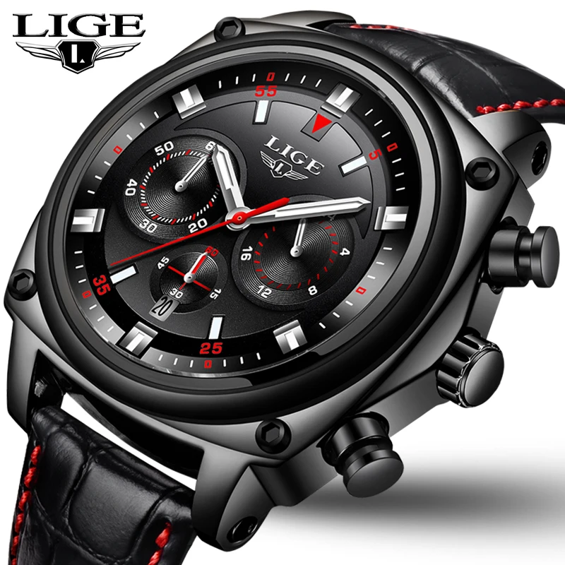 LIGE Mens Watches Top Brand Luxury Military Sport Watch Men Leather Waterproof Wristwatch Luminous Chronograph Relogio Masculino
LIGE Mens Watches Top Brand Luxury Military Sport Watch Men Leather Waterproof Wristwatch Luminous Chronograph Relogio Masculino