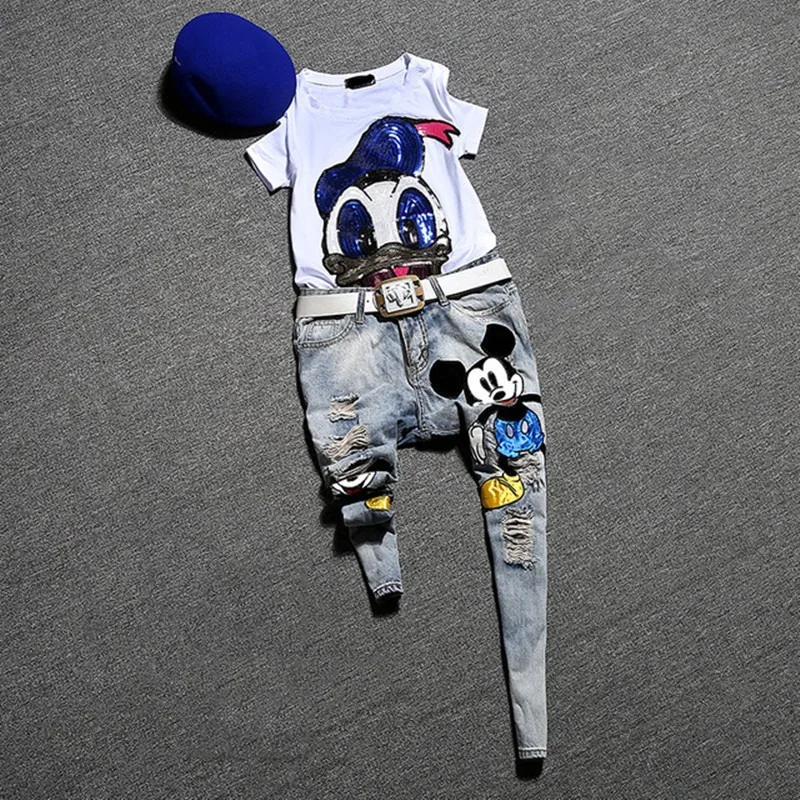 New Arrival 2019 2 Piece Set Runway Tracksuits Cotton Set Women Summer Short Sleeve T-shirt Pants Tracksuits jeans set casuse
New Arrival 2019 2 Piece Set Runway Tracksuits Cotton Set Women Summer Short Sleeve T-shirt Pants Tracksuits jeans set casuse