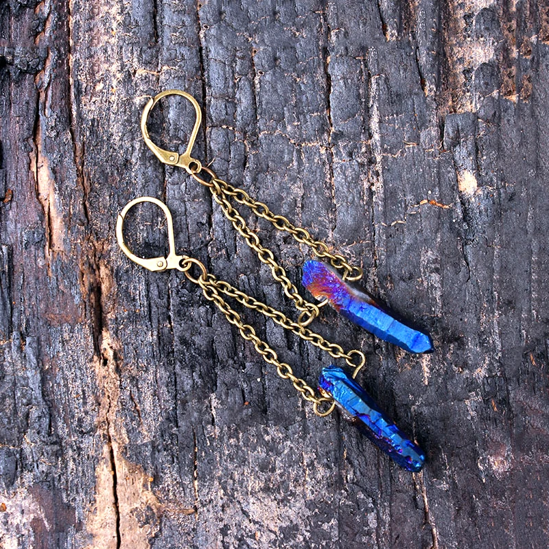 Raw Rainbow Quartz Crystal Drop Earrings hanging natural stone long earrings for Women vintage earrings fashion Jewelry
Raw Rainbow Quartz Crystal Drop Earrings hanging natural stone long earrings for Women vintage earrings fashion Jewelry
