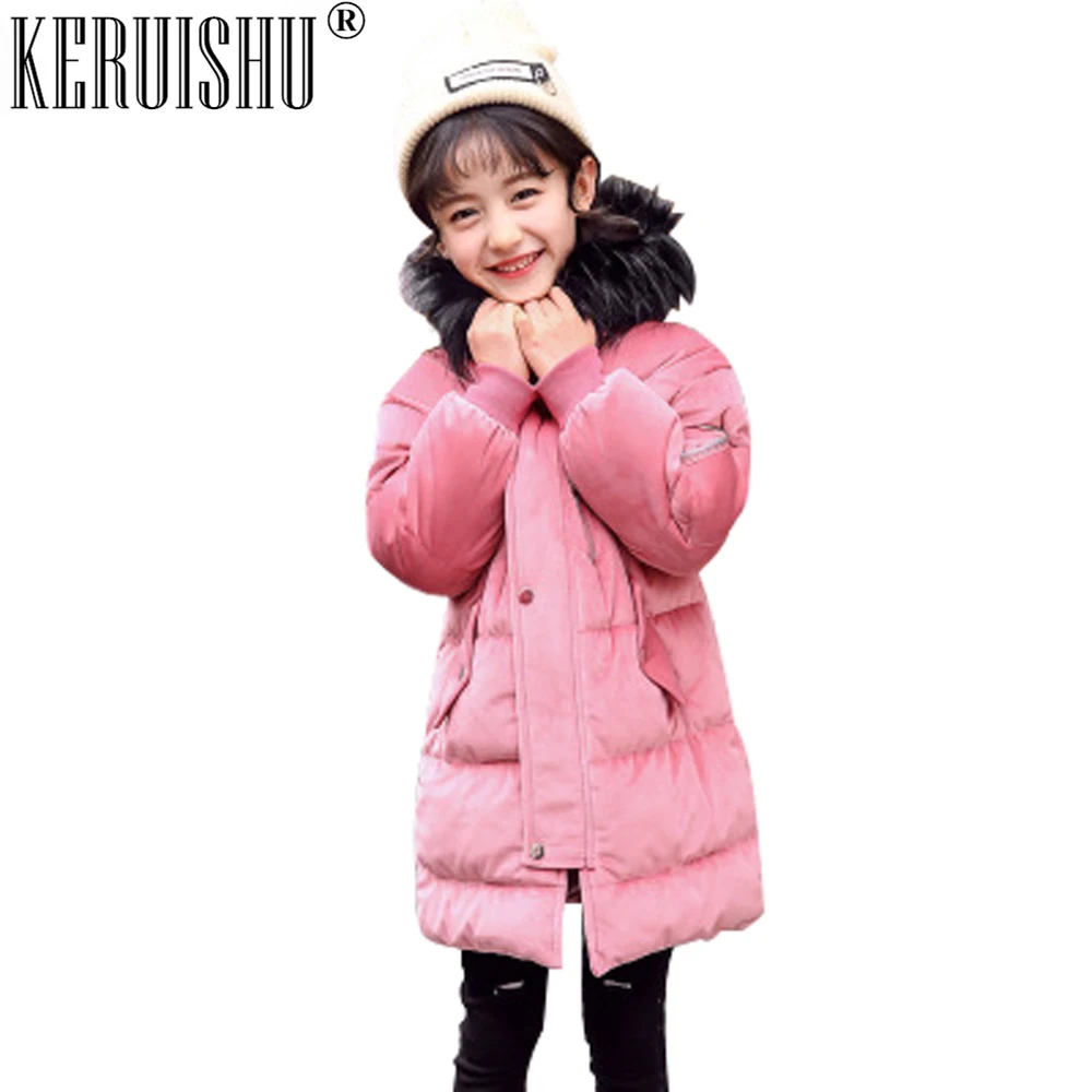Keruishu Fashion Children Jacket Girls Coat Kids Winter Warm Thick Fur Collar Hooded Long Coats For 5-15 Year Old Girl Outerwear
Keruishu Fashion Children Jacket Girls Coat Kids Winter Warm Thick Fur Collar Hooded Long Coats For 5-15 Year Old Girl Outerwear