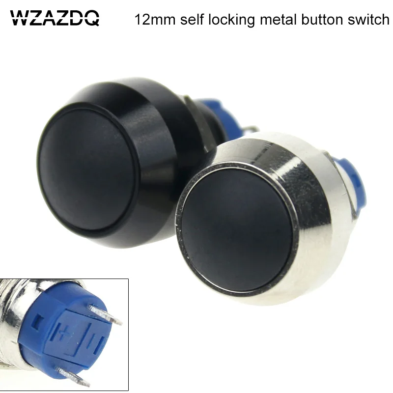 Small button big head 12mm metal button switch self-locking round head oxidized black two foot waterproof power switch
Small button big head 12mm metal button switch self-locking round head oxidized black two foot waterproof power switch