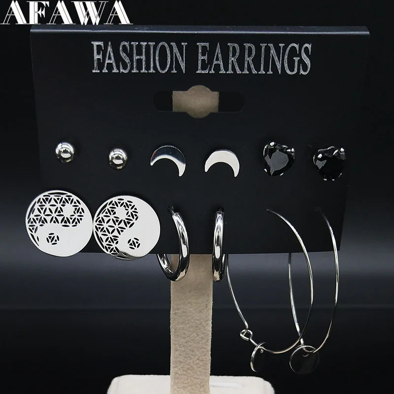 6 Pair 2019 Gossip Tree of Life Stainless Steel Earing Set Women Stud Earrings Set Jewelry bisuteria acero inoxidable E612820
6 Pair 2019 Gossip Tree of Life Stainless Steel Earing Set Women Stud Earrings Set Jewelry bisuteria acero inoxidable E612820