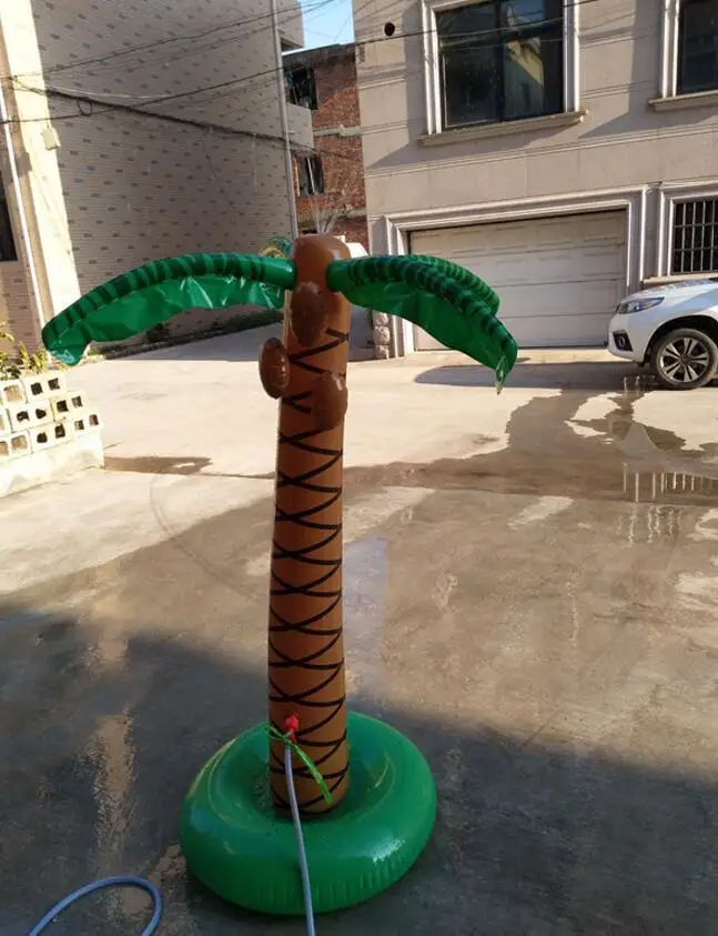 1.6M Inflatable Coconut palm Tree Water Sprinkler Inflated Children Toys For Sandbeach Party Decorations Supplies Hawaii Series 4