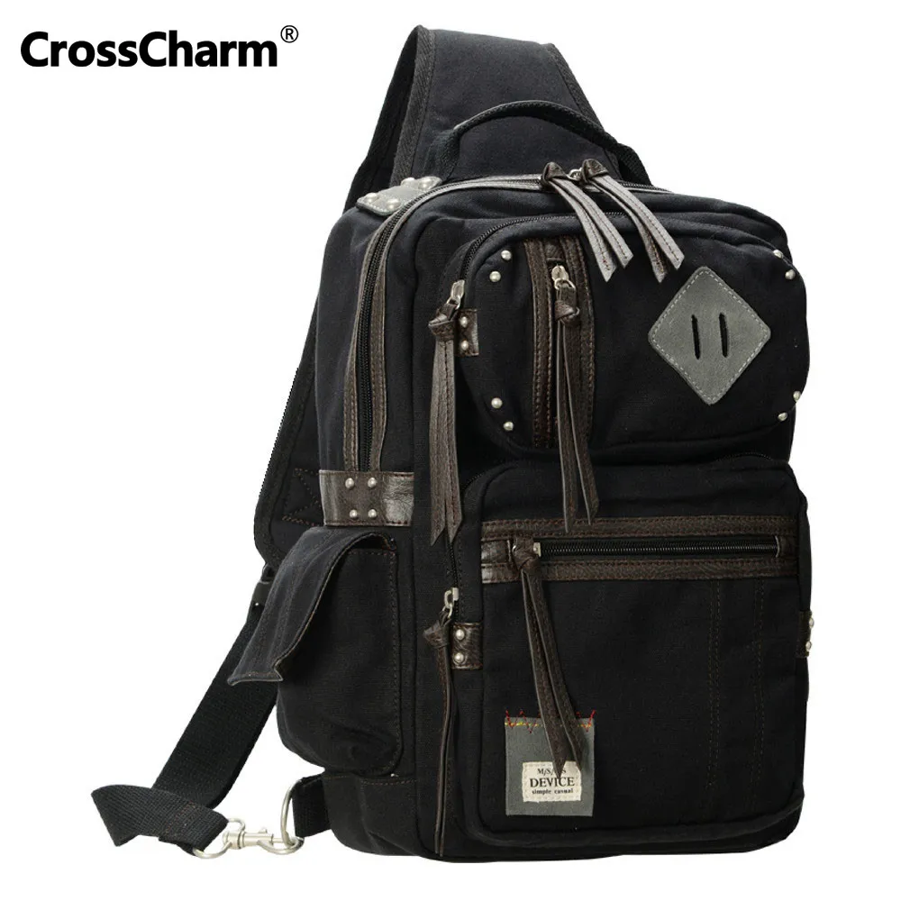 Crosscharm Men Vintage Shoulder Backpack Canvas Leather Casual Satchel Bag For Teenagers Man Rucksack Fit A4 Quality DBH-40043
Crosscharm Men Vintage Shoulder Backpack Canvas Leather Casual Satchel Bag For Teenagers Man Rucksack Fit A4 Quality DBH-40043