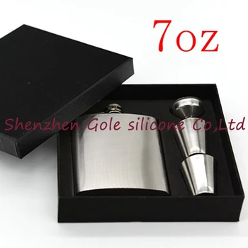 200set/lot Portable Stainless Steel 7oz Hip Flask Flagon Whiskey Wine Pot Bottle Gift For Him Men's Day Gift Box
200set/lot Portable Stainless Steel 7oz Hip Flask Flagon Whiskey Wine Pot Bottle Gift For Him Men's Day Gift Box