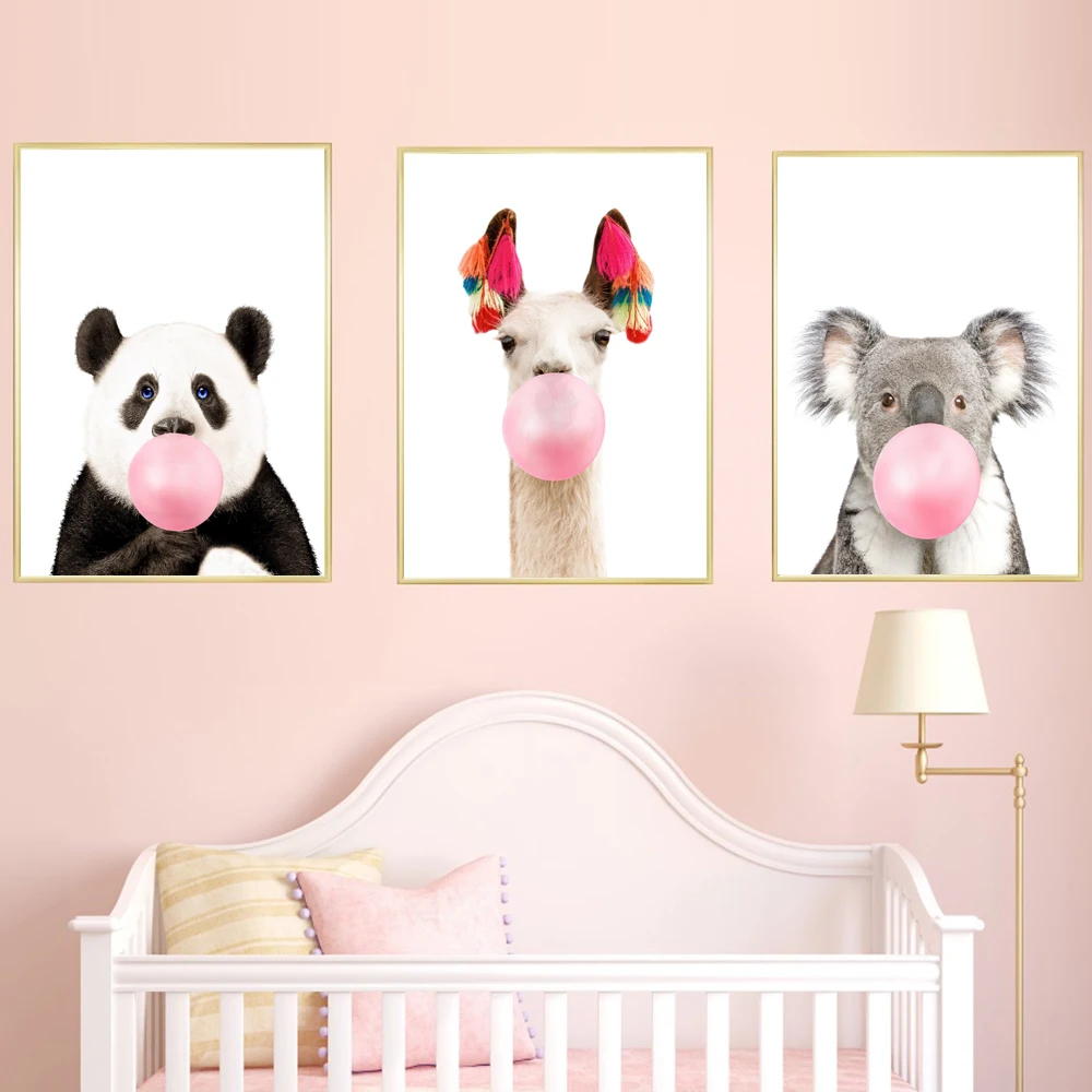 Bubble Chewing Gum Panda Alpaca Koala Animal Posters Canvas Art Painting Wall Art Nursery Decorative Pictures Nordic Kids Decor
Bubble Chewing Gum Panda Alpaca Koala Animal Posters Canvas Art Painting Wall Art Nursery Decorative Pictures Nordic Kids Decor