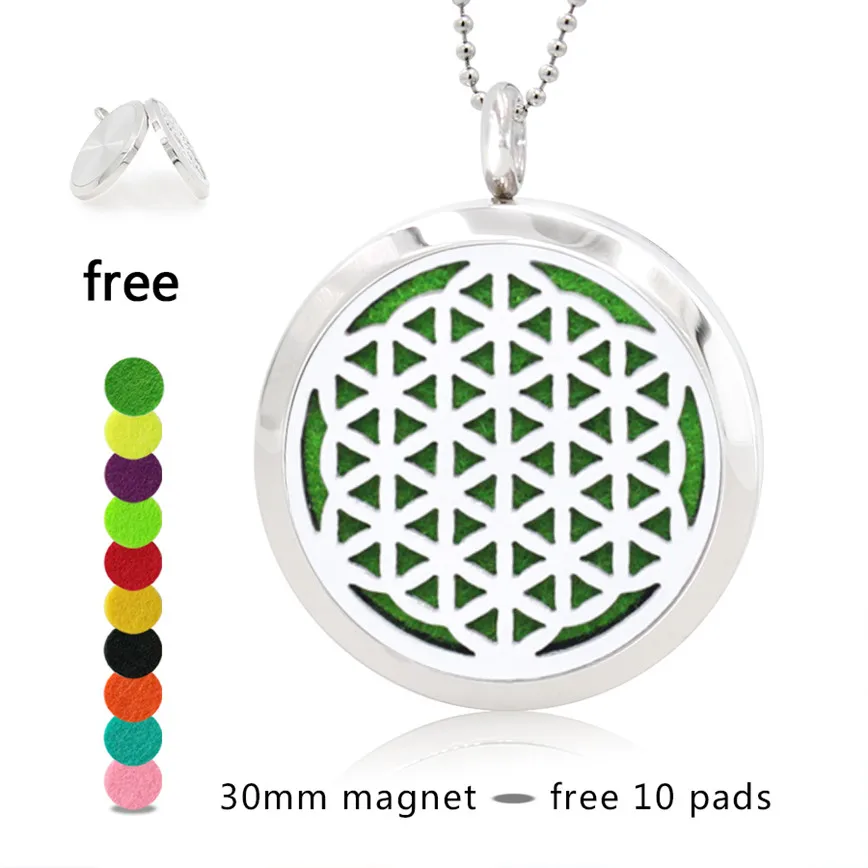 Flower of Life Magnet 30mm Stainless Steel Aromatherapy Perfume Locket Pendant Necklace with 70cm length chain(10p free pads)
Flower of Life Magnet 30mm Stainless Steel Aromatherapy Perfume Locket Pendant Necklace with 70cm length chain(10p free pads)