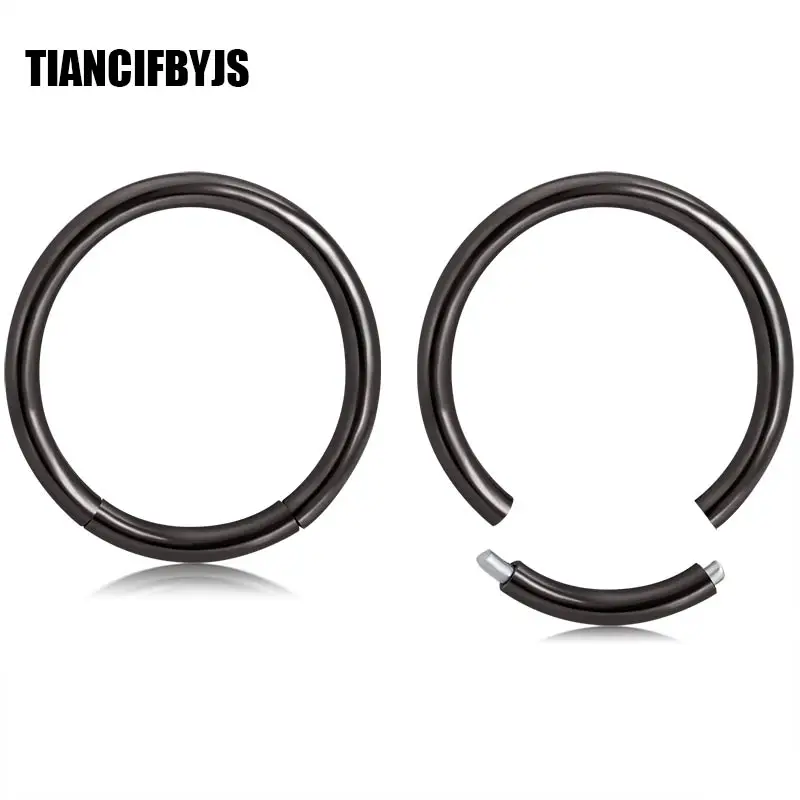 

TIANCIFBYJS Surgical Steel Piercing Septum Segment Nose Ring Hoop Tragus Stud Earring Body Jewelry Mix 3 Color 8/10mm Size 60pcs