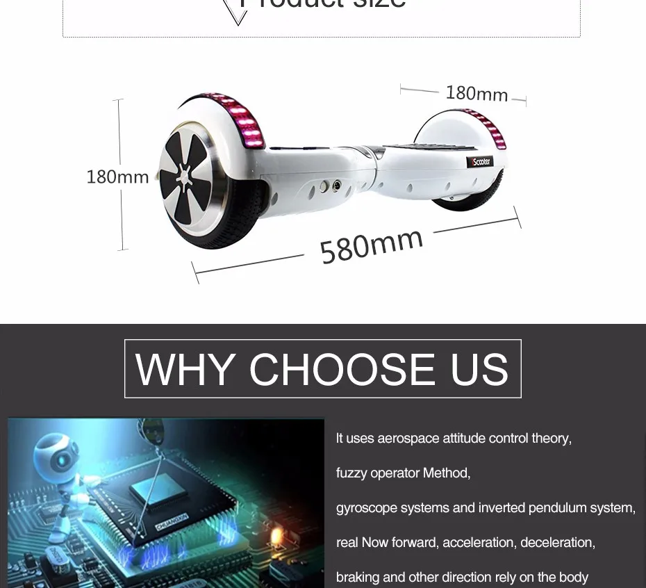 6.5 inch 2 Wheels Hoverboard or self Balancing Electric Skateboard with Bluetooth and Smart steering-wheel 2 6.5 inch 2 Wheels Hoverboard or self Balancing Electric Skateboard with Bluetooth and Smart steering-wheel 7