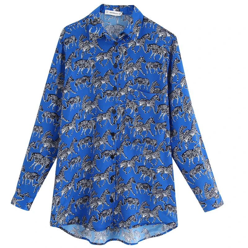 Fandy Lokar Animal Zebra Printed Blouses Women Fashion Shirts Long Sleeve Women Elegant Turn Down Collar Tops Female Ladies GP
Fandy Lokar Animal Zebra Printed Blouses Women Fashion Shirts Long Sleeve Women Elegant Turn Down Collar Tops Female Ladies GP