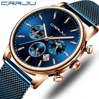CRRJU New Blue Casual Mesh Belt Fashion Quartz Gold Watch Mens Watches Top Brand Luxury Waterproof Clock Relogio Masculino 2266
CRRJU New Blue Casual Mesh Belt Fashion Quartz Gold Watch Mens Watches Top Brand Luxury Waterproof Clock Relogio Masculino 2266