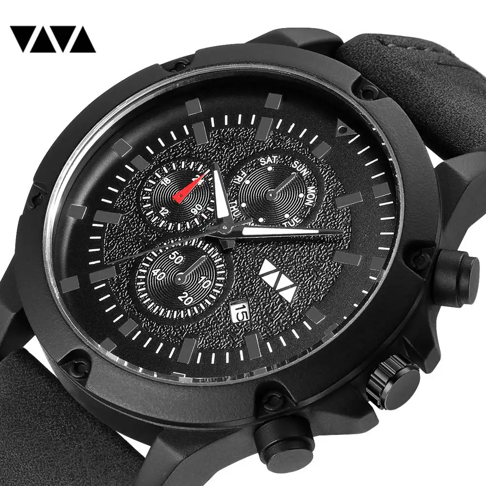 Men Watches Leather Strap Fashion Sports Calendar Military Waterproof Shockproof Quartz Movement Wristwatches Relogio Masculino
Men Watches Leather Strap Fashion Sports Calendar Military Waterproof Shockproof Quartz Movement Wristwatches Relogio Masculino
