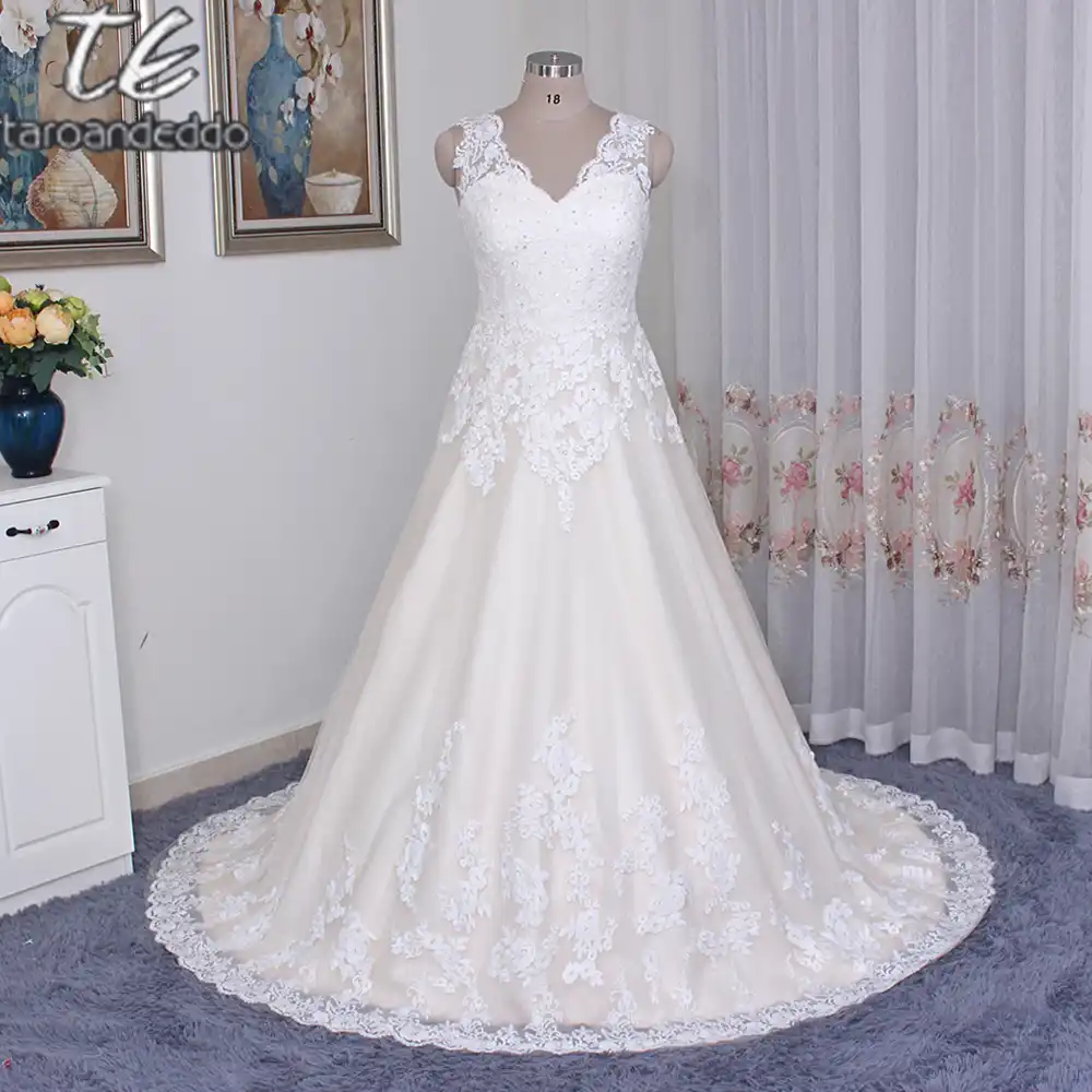 champagne colored plus size wedding dresses