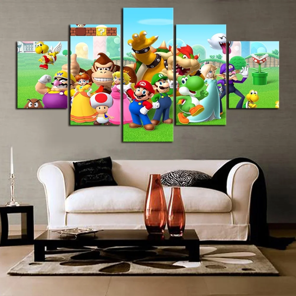 HD Prints Modular Picture Kids Room Home Decor 5 Panel Super Mario Video Game Framework Wall Cartoon Poster Art Canvas Painting
HD Prints Modular Picture Kids Room Home Decor 5 Panel Super Mario Video Game Framework Wall Cartoon Poster Art Canvas Painting