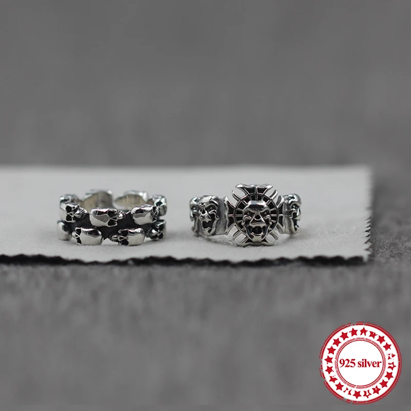 S925 sterling silver men's ring new retro personality punk style fashion skull around lovers send a gift to lover
S925 sterling silver men's ring new retro personality punk style fashion skull around lovers send a gift to lover