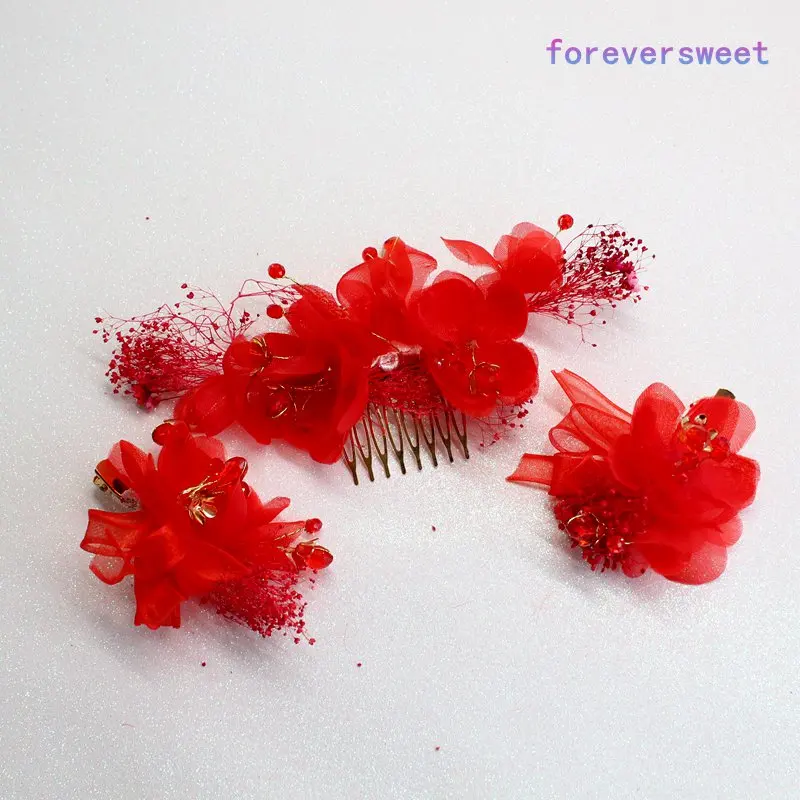 3pc silk crepe flower comb hairgrip bride headdress beauty bride wedding hair accessories lovely red hair ornament
3pc silk crepe flower comb hairgrip bride headdress beauty bride wedding hair accessories lovely red hair ornament