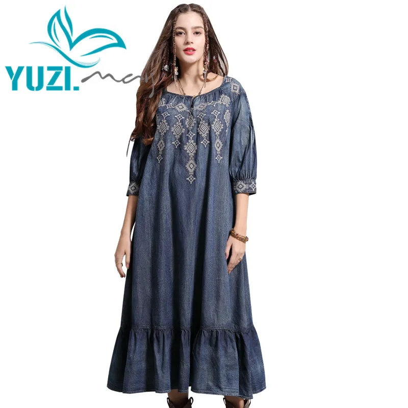 Женское платье 2019 Yuzi.may Бохо новые джинсовые женские платья с круглым вырезом рукав до локтя трапециевидная винтажная вышивка свободные платья A82126
Женское платье 2019 Yuzi.may Бохо новые джинсовые женские платья с круглым вырезом рукав до локтя трапециевидная винтажная вышивка свободные платья A82126