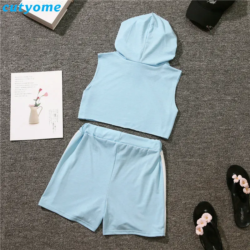 Mommy And Me Summer Sport Mathing Clothing Set Sleeveless Hooded tshirt+Cotton Skirt For Family Mother Daughter Clothes Outfits (35)
