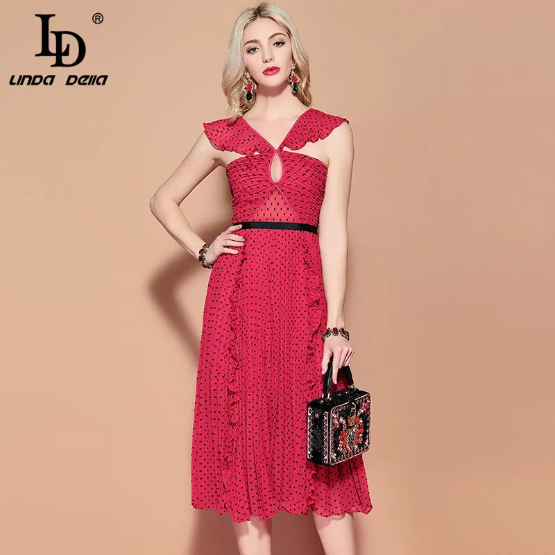 LD LINDA DELLA Fashion Runway Holiday Summer Dress Women's V Neck Backless Draped Ruffles Sexy Dress Elegat Party Dresses
LD LINDA DELLA Fashion Runway Holiday Summer Dress Women's V Neck Backless Draped Ruffles Sexy Dress Elegat Party Dresses
