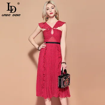 LD LINDA DELLA Fashion Runway Holiday Summer Dress Women's V Neck Backless Draped Ruffles Sexy Dress Elegat Party Dresses
LD LINDA DELLA Fashion Runway Holiday Summer Dress Women's V Neck Backless Draped Ruffles Sexy Dress Elegat Party Dresses