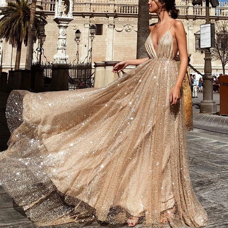 2019 Woman Elegant Spaghetti Strap Evening Party Dress Sexy Deep V-neck Maxi Long Dress Backless Floor-length Lace Beach Dress
2019 Woman Elegant Spaghetti Strap Evening Party Dress Sexy Deep V-neck Maxi Long Dress Backless Floor-length Lace Beach Dress