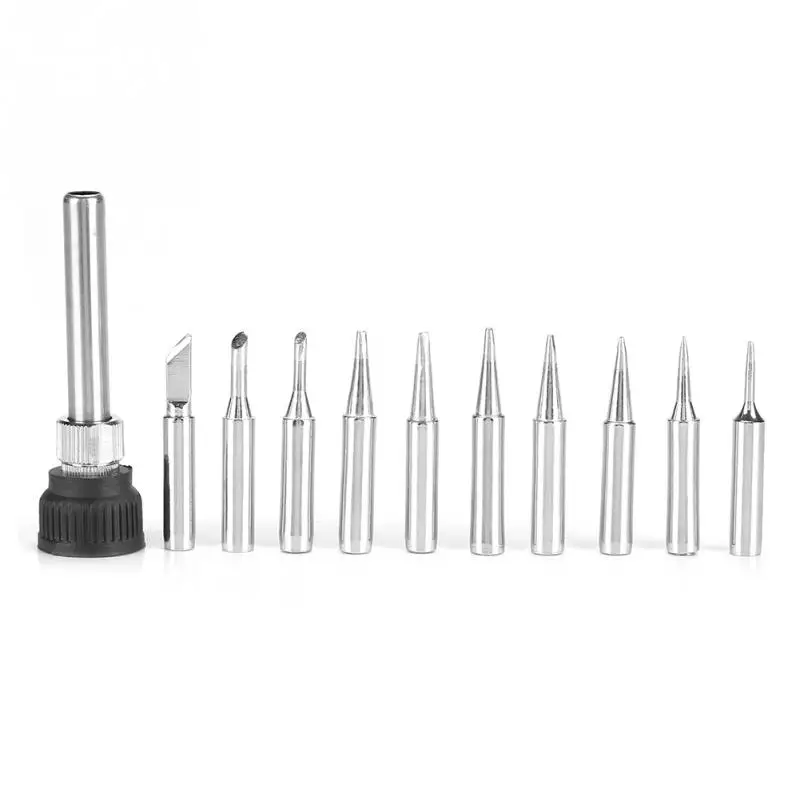 11Pcs 900M-T Series Soldering Iron Tip Head Set Replacement Parts for 936 Soldering Station Copper Material
11Pcs 900M-T Series Soldering Iron Tip Head Set Replacement Parts for 936 Soldering Station Copper Material