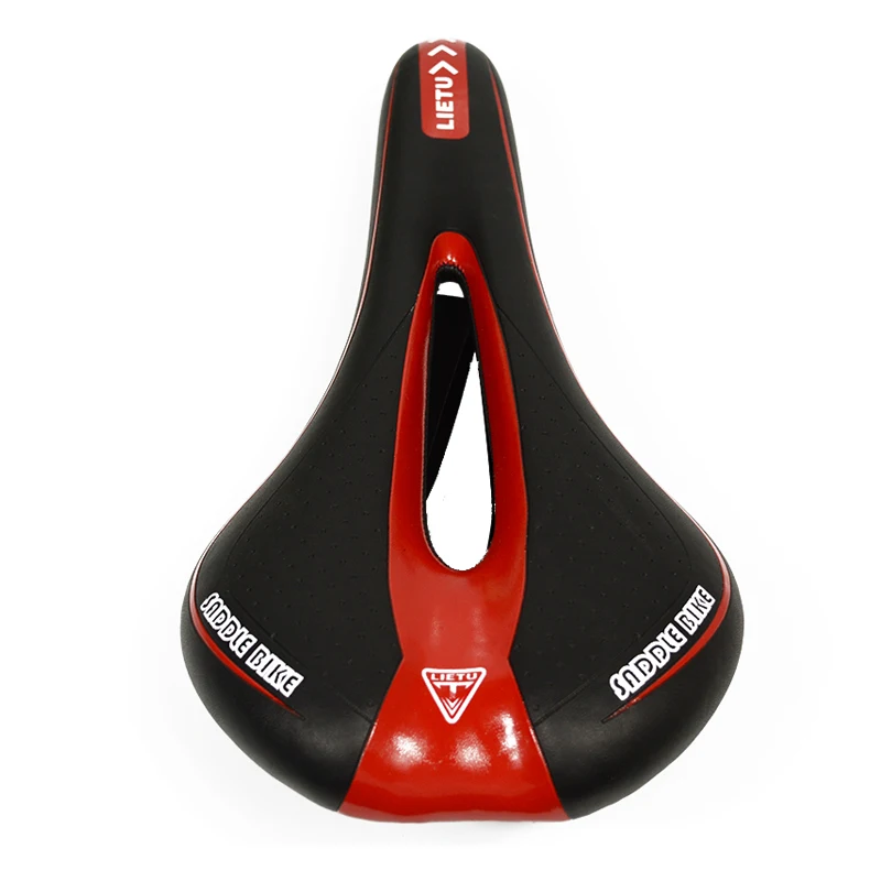 1xNew 2017 MTB Mountain Bike Bicycle Cycling PV Leather Skidproof Saddle Seat Cushion Cool Hollow Racing Saddle Free Shipping (4)