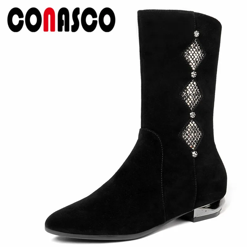 CONASCO New Arrival Women Mid-Calf Boots Rhinestone Party Prom Square Heels Shoes Autumn Winter Warm Cow Suede Shoes Woman Pumps
CONASCO New Arrival Women Mid-Calf Boots Rhinestone Party Prom Square Heels Shoes Autumn Winter Warm Cow Suede Shoes Woman Pumps