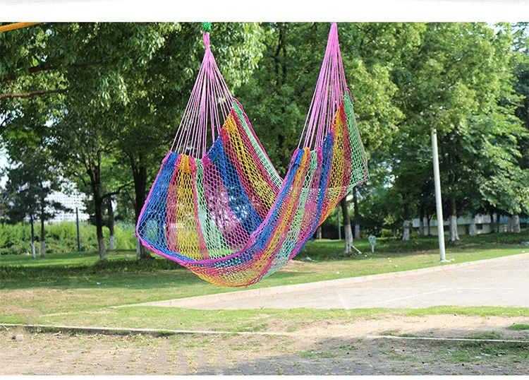 Garden balcony Breathable Ice Mesh Hammock Outdoor Swing Chair Indoor Safety Portable Lightweight Patio Swings with pillow HW04 8