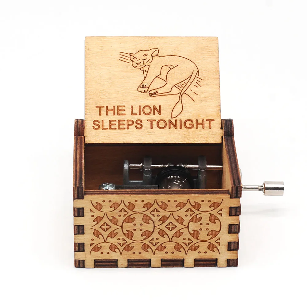 Vintage engraving handmade wooden hand crank music box lion king - lion sleeping tonight
Vintage engraving handmade wooden hand crank music box lion king - lion sleeping tonight
