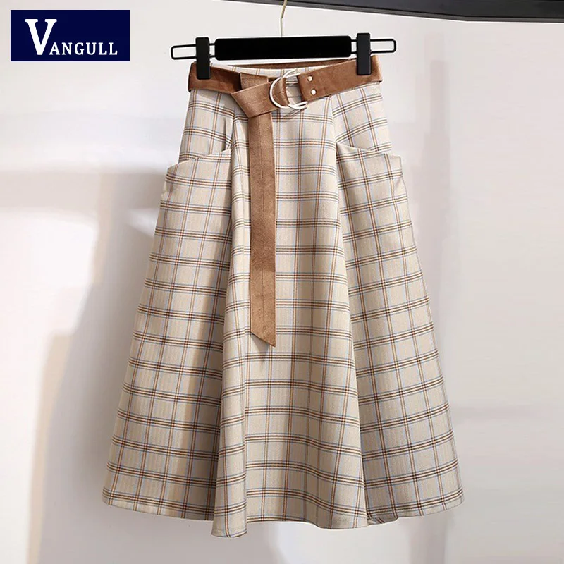 Vangull Plaid Women Skirts Spring Autumn New Fashion Plus Size Belt Female A-line Girls Skirt Vintage High Waist Female Skirts
Vangull Plaid Women Skirts Spring Autumn New Fashion Plus Size Belt Female A-line Girls Skirt Vintage High Waist Female Skirts