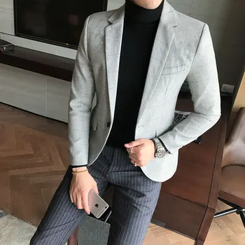 Quality Men Blazers Mens Plaid Wedding Suit Jacket Business Formal Party Blazer Slim Fit Male Custom Dress Coat
Quality Men Blazers Mens Plaid Wedding Suit Jacket Business Formal Party Blazer Slim Fit Male Custom Dress Coat