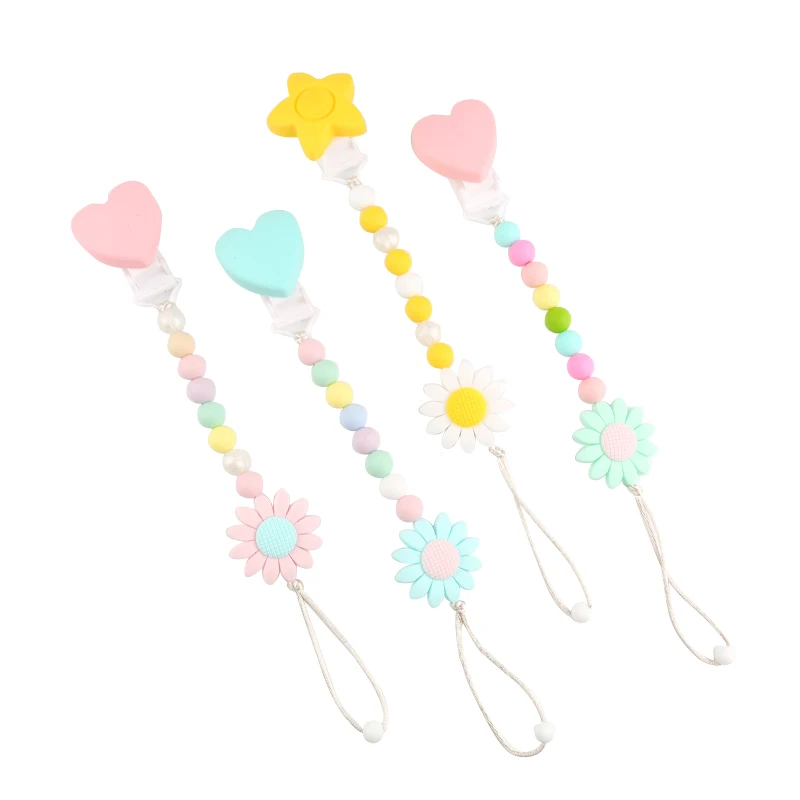 Baby pacifier clip teether holder soother toy chain chewable food-grade silicon beads and sun flower feather BPA free
Baby pacifier clip teether holder soother toy chain chewable food-grade silicon beads and sun flower feather BPA free