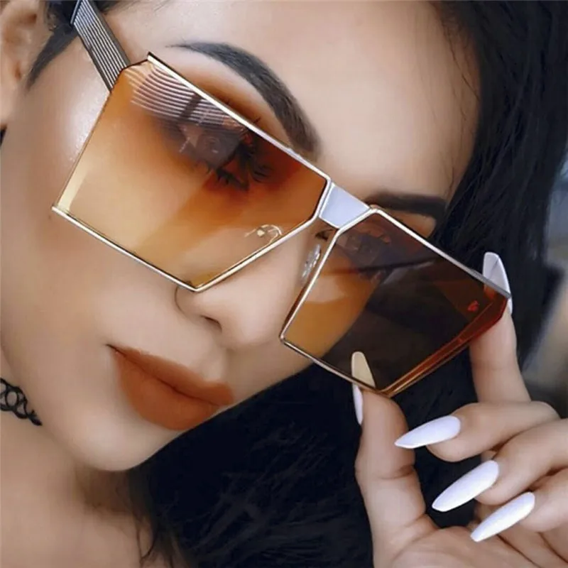Фото Женские солнцезащитные очки с градиентными линзами 8 цветов UV400 в металлической