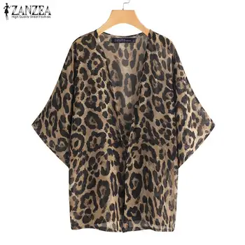 2020 ZANZEA Sexy Leopared Kimono Cardigan Women's Chiffon Blouse Fashion 3/4 Sleeve Printed Tops Female Bikini Covers Up Blusas
2020 ZANZEA Sexy Leopared Kimono Cardigan Women's Chiffon Blouse Fashion 3/4 Sleeve Printed Tops Female Bikini Covers Up Blusas