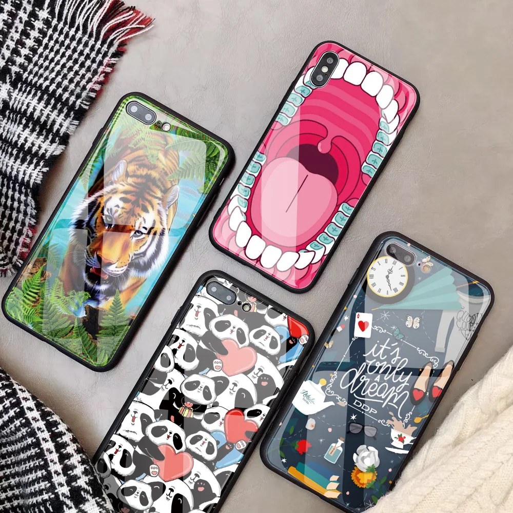 DIY Glass Phone Case For iphone 7 XS 5S SE 9H Tempered Glass Phone case for iPhone X 8Plus 6 6s XSMax XR Cartoon animals
DIY Glass Phone Case For iphone 7 XS 5S SE 9H Tempered Glass Phone case for iPhone X 8Plus 6 6s XSMax XR Cartoon animals