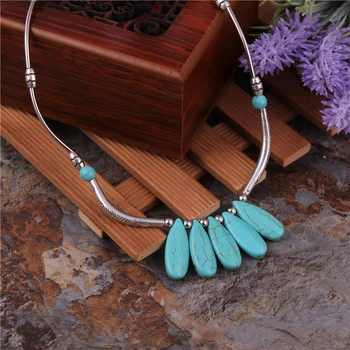 Vintage Ethnic Jewelry Gypsy Bohemian Stone Necklaces Tibet Silver Color Chain Water Drop Tassels Necklaces Women
Vintage Ethnic Jewelry Gypsy Bohemian Stone Necklaces Tibet Silver Color Chain Water Drop Tassels Necklaces Women