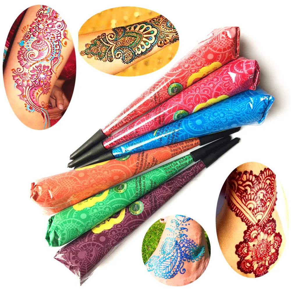 9 Color To Choose Indian Mehndi Henna Tattoo Paste Cones Women Makeup Beauty Body Paint Waterproof Tattoo Finger Cream Cone
9 Color To Choose Indian Mehndi Henna Tattoo Paste Cones Women Makeup Beauty Body Paint Waterproof Tattoo Finger Cream Cone