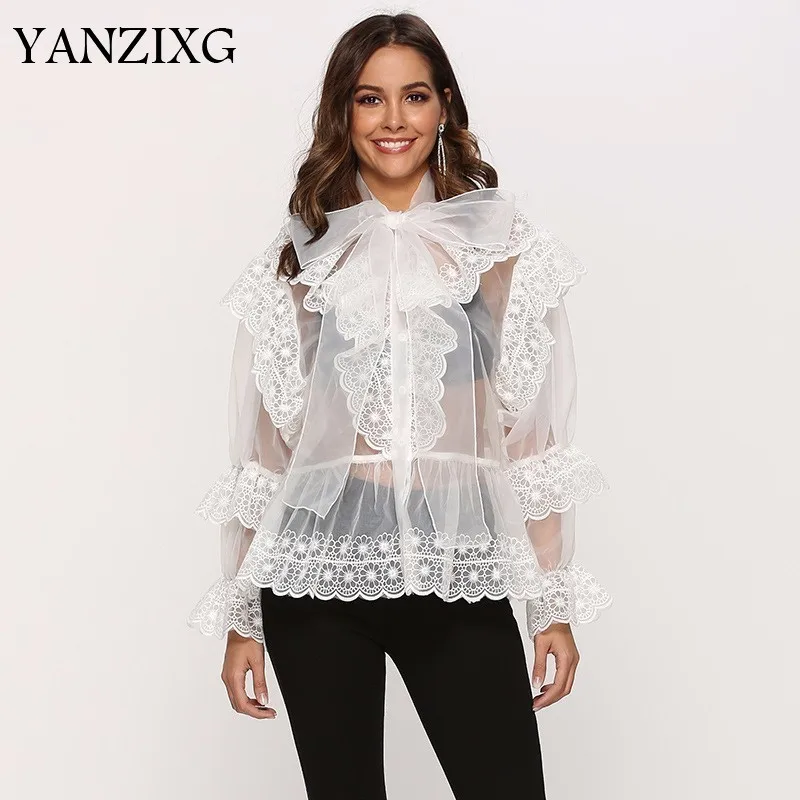 Summer New Perspective Lanmrem Casual Sexy Long Sleeve Shirt Bodice Organza Ribbon Necklace Women Lady Black And White A048
Summer New Perspective Lanmrem Casual Sexy Long Sleeve Shirt Bodice Organza Ribbon Necklace Women Lady Black And White A048