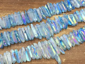 Raw Bright Blue Crystal Points Raw Quartz Points Graduated Thick Quartz Crystal Stick beads Crystal Top Drilled Gemstone point 8
Raw Bright Blue Crystal Points Raw Quartz Points Graduated Thick Quartz Crystal Stick beads Crystal Top Drilled Gemstone point 8