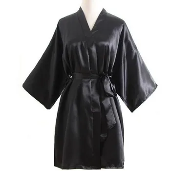 Black Sexy Brides Wedding Short Robe Dress Hot Sale Women's Satin Nightgown Solid Color Kimono Bath Gown Sleepwear
Black Sexy Brides Wedding Short Robe Dress Hot Sale Women's Satin Nightgown Solid Color Kimono Bath Gown Sleepwear