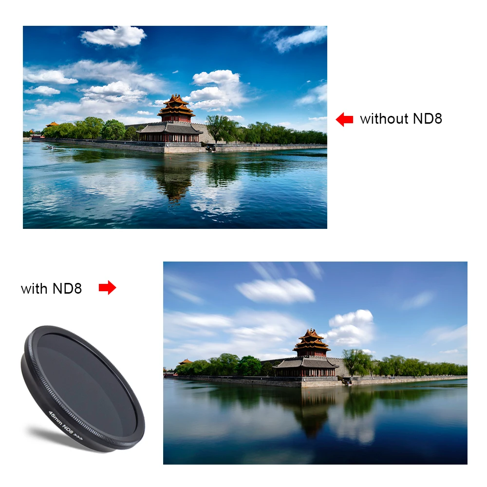 APEXEL phone camera lens kit HD professional wide angle/macro lens with grad filter CPL ND filter for android ios smartphone 20 ND8
