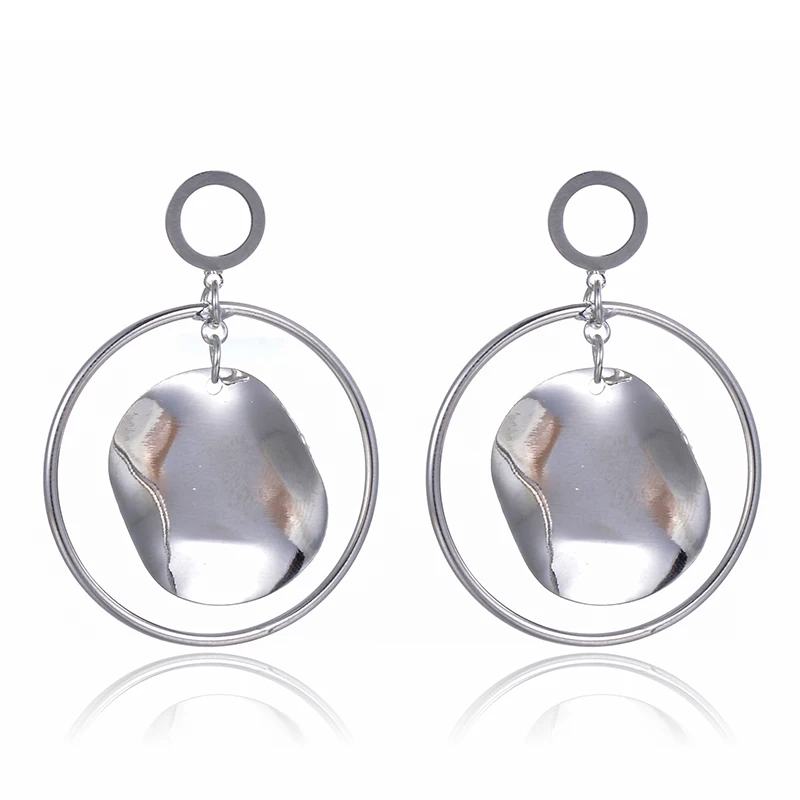 SUKI Korean Fashion Big Round Geometric Long Stud Earrings Silver Color Simple Bar Double Circle Women Female Pendant Brincos
SUKI Korean Fashion Big Round Geometric Long Stud Earrings Silver Color Simple Bar Double Circle Women Female Pendant Brincos