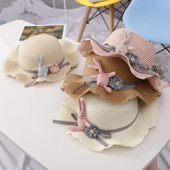Children Girl Fashion Flower Decor Rabbit Casual All-match Cute Sweet Breathable Sunscreen Beach Sun Hat Toddler Girl Cap 1-8Y
Children Girl Fashion Flower Decor Rabbit Casual All-match Cute Sweet Breathable Sunscreen Beach Sun Hat Toddler Girl Cap 1-8Y