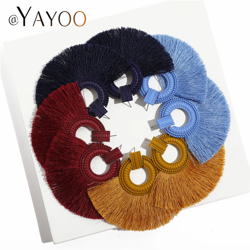AYAYOO Bohemian Tassel Earrings For Women Ethnic Big Drop Earings Fashion Jewelry Blue 2018 Brincos Flower Statement Earrings
AYAYOO Bohemian Tassel Earrings For Women Ethnic Big Drop Earings Fashion Jewelry Blue 2018 Brincos Flower Statement Earrings