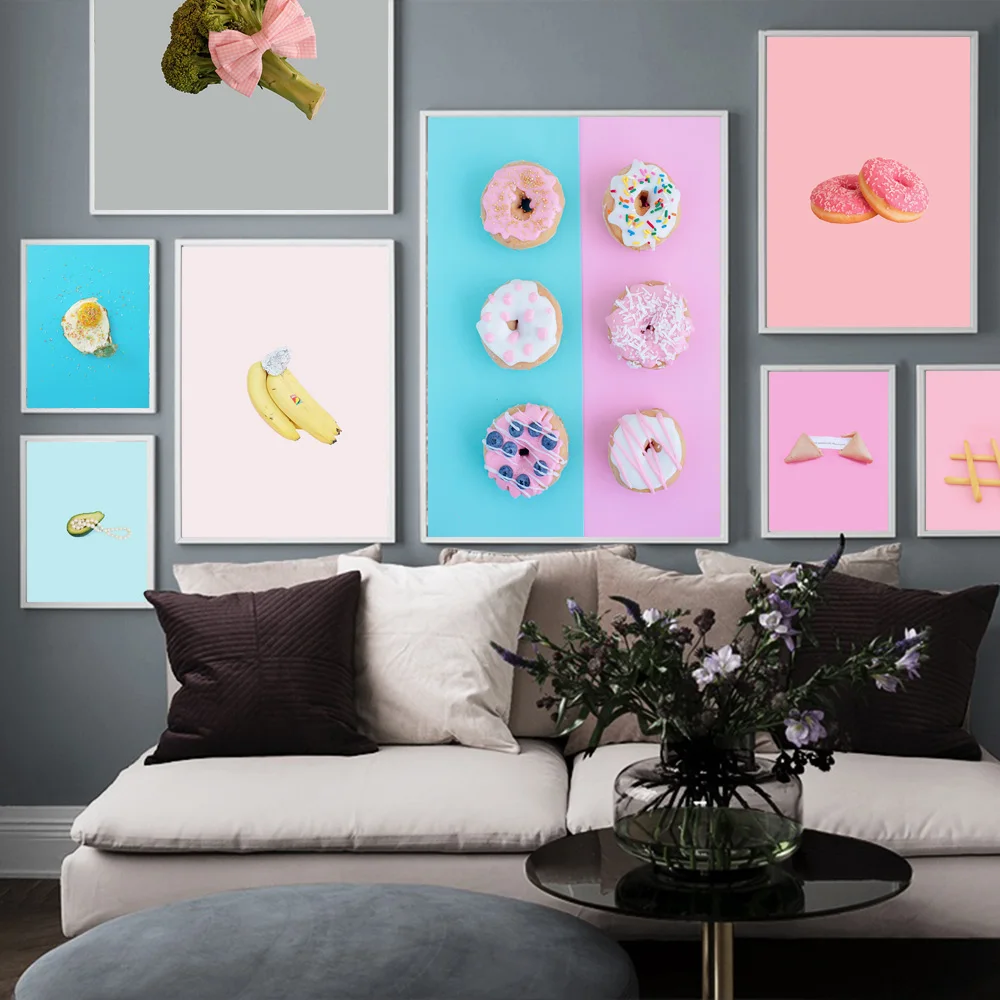Fruits Banana Doughnut Strawberry Modern Nordic Posters and Prints Wall Art Canvas Painting Wall Pictures for Living Room Decor
Fruits Banana Doughnut Strawberry Modern Nordic Posters and Prints Wall Art Canvas Painting Wall Pictures for Living Room Decor