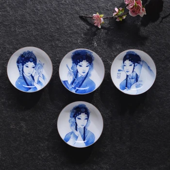 65ML Peking Opera Jingdezhen Blue and White Porcelain Teacup Drinkware Office Master Tea Bowl Classic Beauty Pattern Tea Cups
65ML Peking Opera Jingdezhen Blue and White Porcelain Teacup Drinkware Office Master Tea Bowl Classic Beauty Pattern Tea Cups