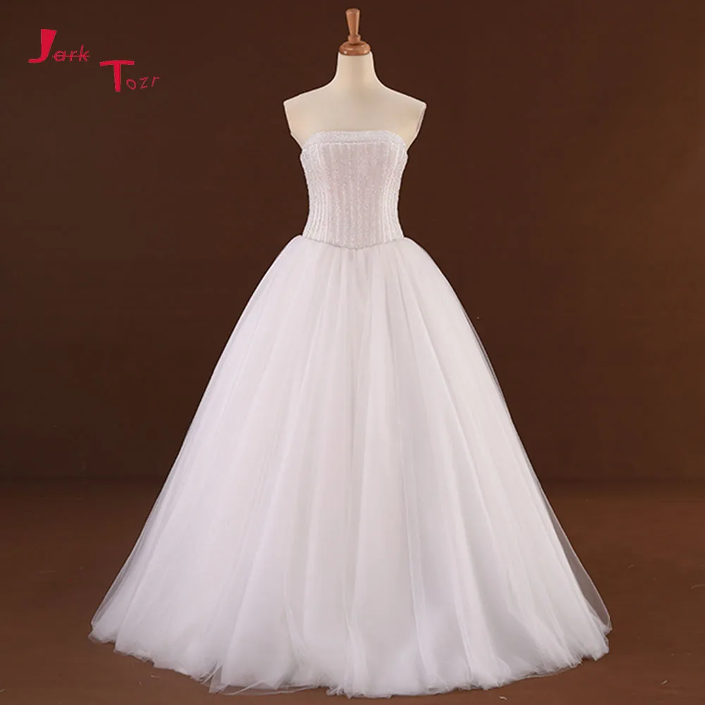 Jark Tozr 2019 New Arrive Strapless Lace Up Sparkly Beading Crystal Bodice Tulle Bridal Wedding Dresses Elegant Vestido De Noiva
Jark Tozr 2019 New Arrive Strapless Lace Up Sparkly Beading Crystal Bodice Tulle Bridal Wedding Dresses Elegant Vestido De Noiva