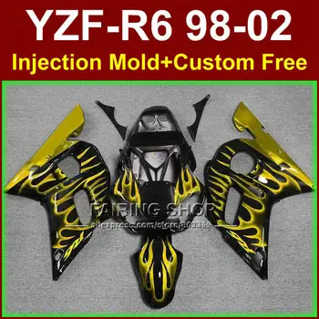 WH7F New yellow flame fairing set for YAMAHA YZF R6 98-02 YZF R6 fairing kit 1998 1999 2000 2001 2002 fairings parts K8FF
WH7F New yellow flame fairing set for YAMAHA YZF R6 98-02 YZF R6 fairing kit 1998 1999 2000 2001 2002 fairings parts K8FF